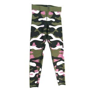 COR by Ultracor Camo Collegiate Legging Blush Patent Nero Womens Small EUC